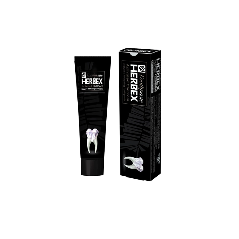 خمیر دندان کربن فعال هربکس مدل Charcoal حجم 100 میلیلیتر