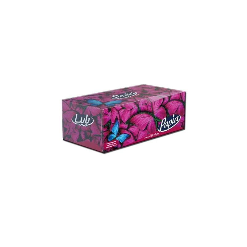 دستمال کاغذی 150برگ دولایه جعبه ای پاپیا - تصویر 2