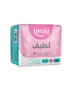 نوار بهداشتی مسافرتی صورتی بالدار نرمال پنبه ریز سایز بزرگ بسته 10 عددی