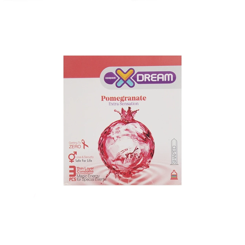 کاندوم ایکس دریم انار مدل Pomegranate بسته 3 عددی